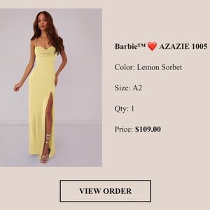 Azazie Lemon Sorbet Gown